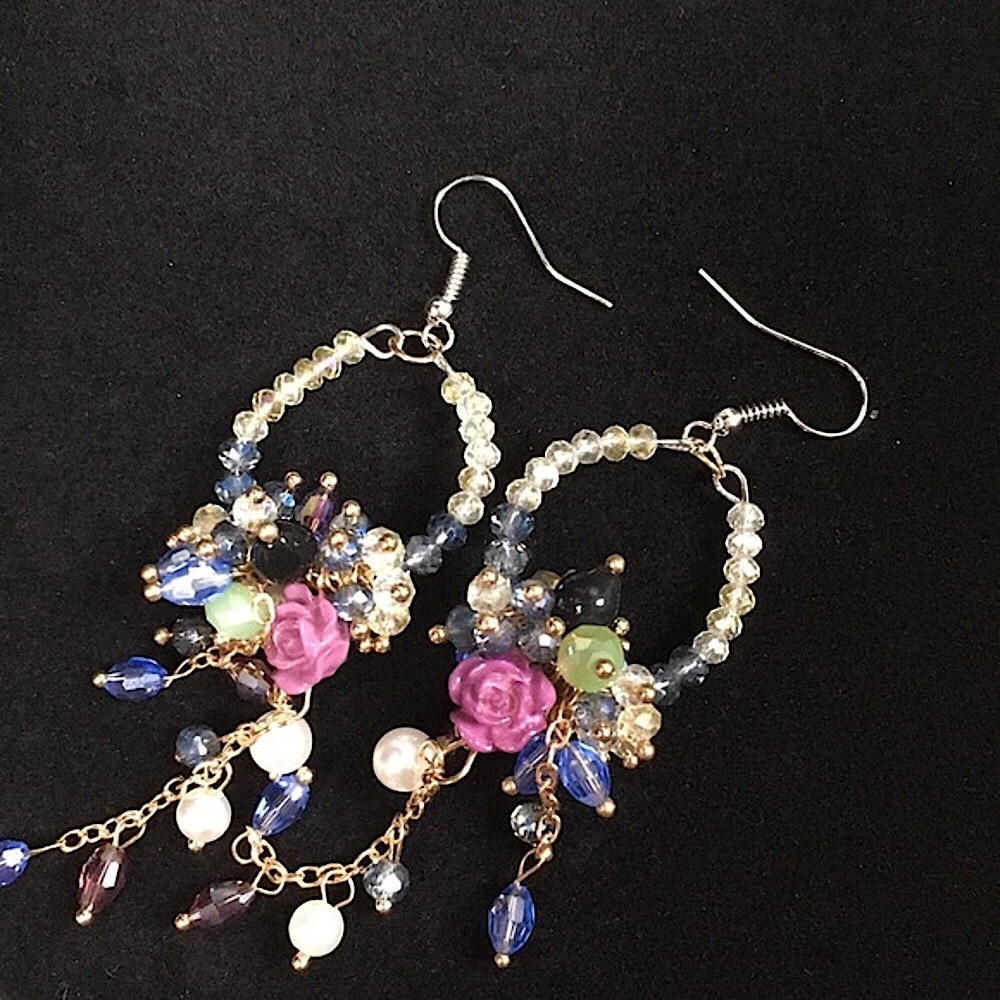Colorful Dangle Beaded Hook Earrings